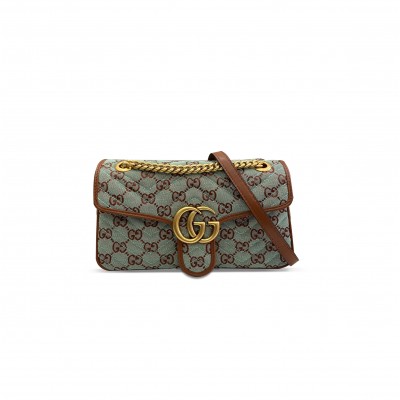 GUCCI GG MARMONT DENIM SMALL SHOULDER BAG 443497 (26*15*7cm)